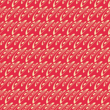 Kırmızı arka planda dekoratif süslemeleri olan soyut arkaplan deseni, duvar kağıdı. Kusursuz desen, doku. Vektör illüstrasyonu