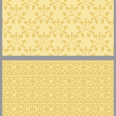 Çiçek elementleriyle soyut arkaplan desenleri. Hazır ol. Kitap kapakları, posterler, duvar kağıtları, davetiyeler, kartpostallar için uygun. Kusursuz desen, doku. Kullanılan renkler: Altın gölgeler