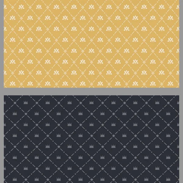 Patrones Fondo Vintage Conjunto Colores Usados Negro Gris Dorado Patrón — Vector de stock