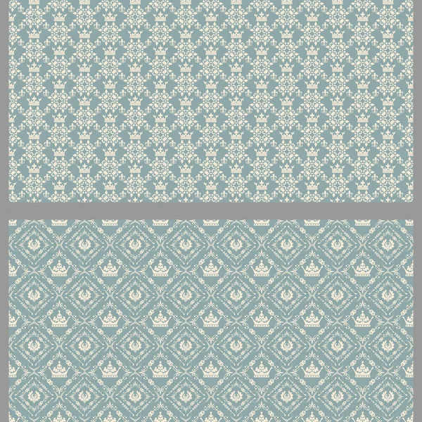 Old Fashioned Background Wallpaper Royal Style Vector Set Seamless Pattern — Stock Vector