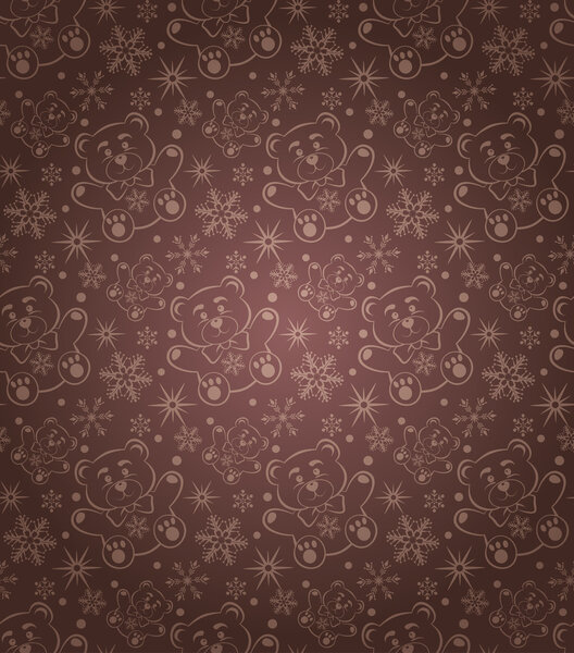 Рождественский фон с плюшевым мишкой
