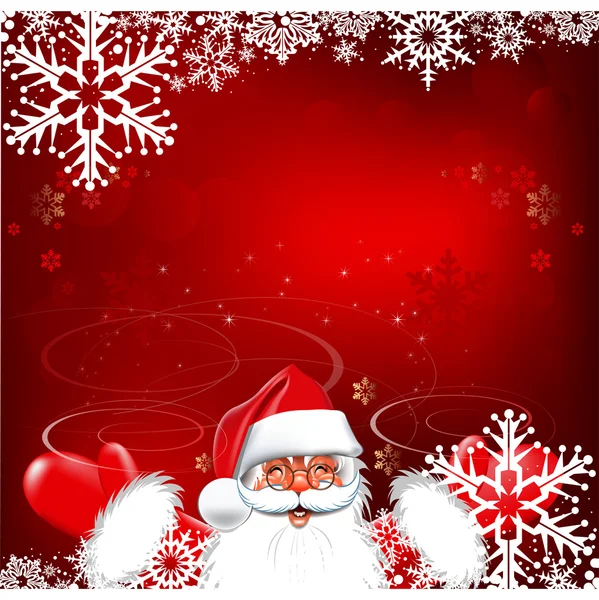 Happy New Year, cute Santa. Christmas background — Stock vektor