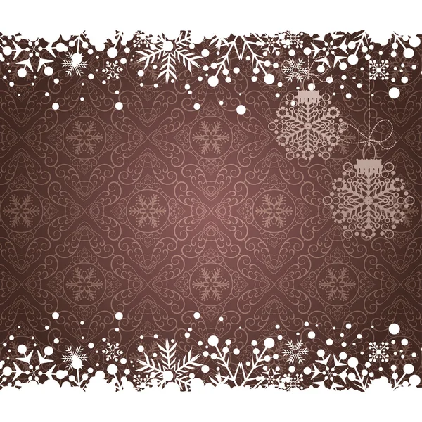 クリスマス装飾フレームです。スノーフレークの抽象的な背景. — ストックベクタ