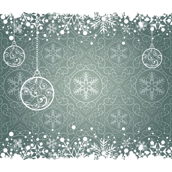 Kerstmis decoratie frame. Sneeuwvlok abstracte achtergrond. — Stockvector