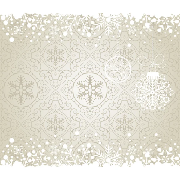 Kerstmis decoratie frame. Sneeuwvlok abstracte achtergrond. — Stockvector