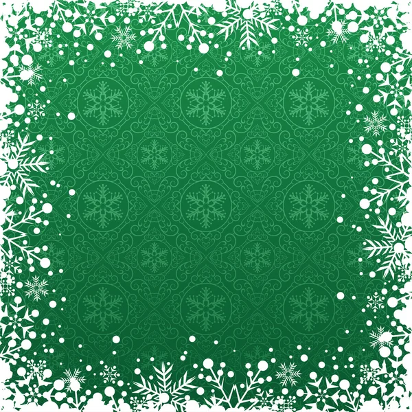 Kerstmis decoratie frame. Sneeuwvlok abstracte achtergrond. — Stockvector