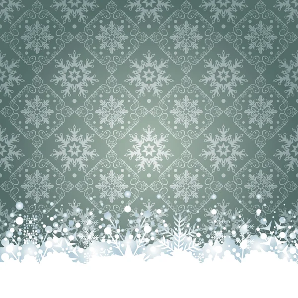 Kerstmis decoratie frame. Sneeuwvlok abstracte achtergrond. — Stockvector