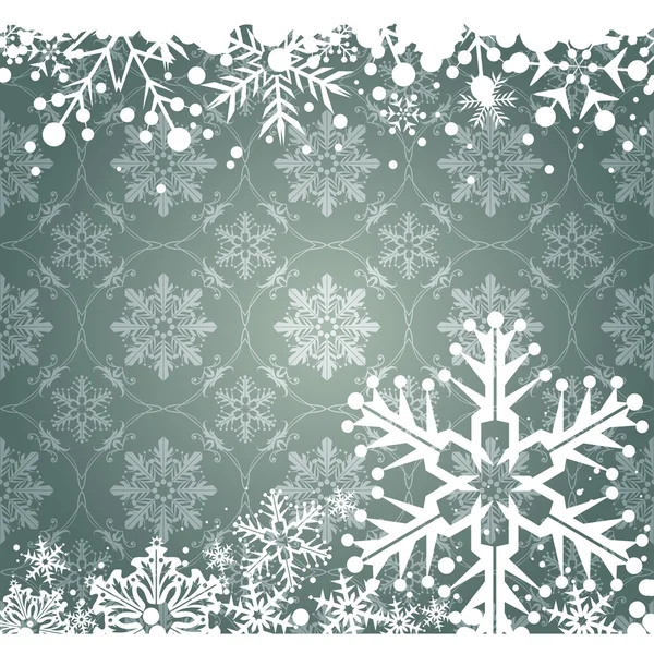 Kerstmis decoratie frame. Sneeuwvlok abstracte achtergrond. — Stockvector