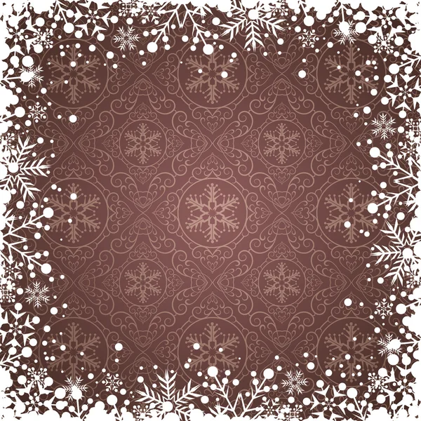 Kerstmis decoratie frame. Sneeuwvlok abstracte achtergrond. — Stockvector