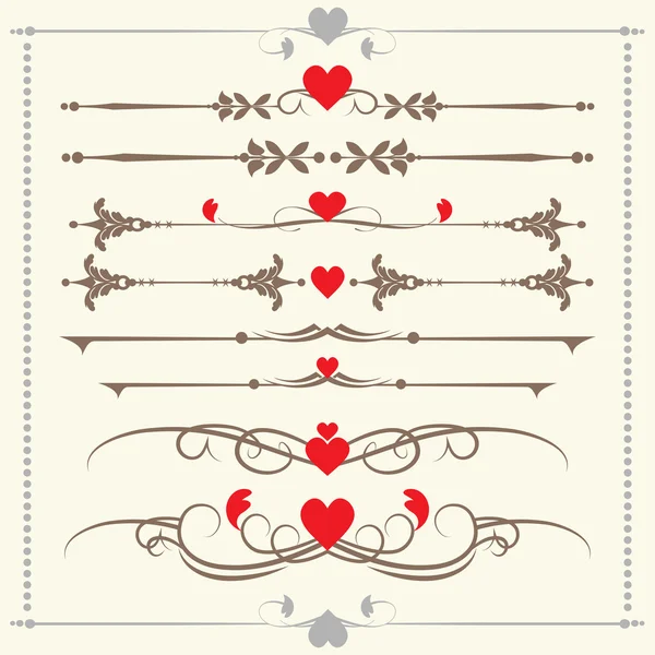 Elementos vintage para boda, día de San Valentín — Vector de stock