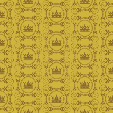 Tasarımınız için duvar kağıdı arka plan seamless modeli. Renk eski altın.