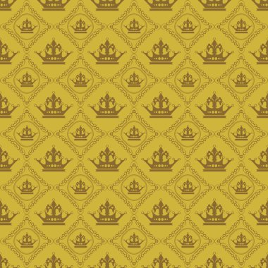 Tasarımınız için duvar kağıdı arka plan seamless modeli. Renk eski altın.