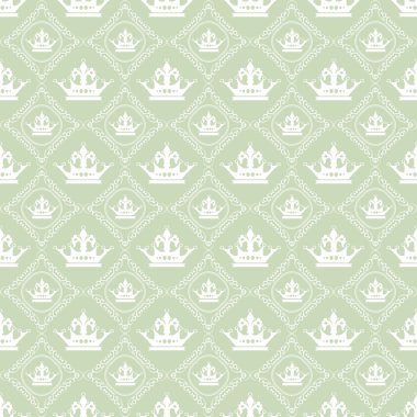 Tasarımınız için duvar kağıdı arka plan seamless modeli. Yeşil renk.