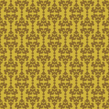 Tasarımınız için duvar kağıdı arka plan seamless modeli. Renk eski altın.