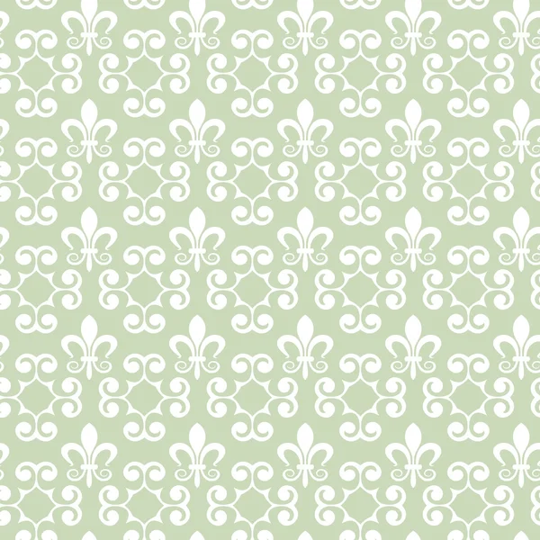 Wallpaper achtergrond naadloze patroon voor uw ontwerp. Kleur groen. — Stockvector