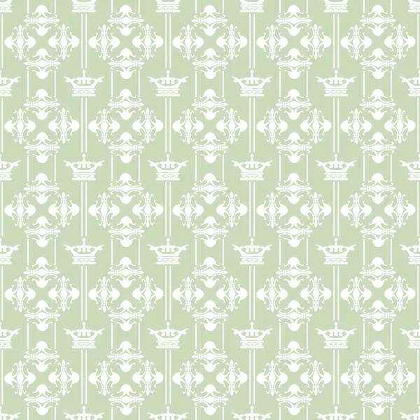 Wallpaper achtergrond naadloze patroon voor uw ontwerp. Kleur groen. — Stockvector