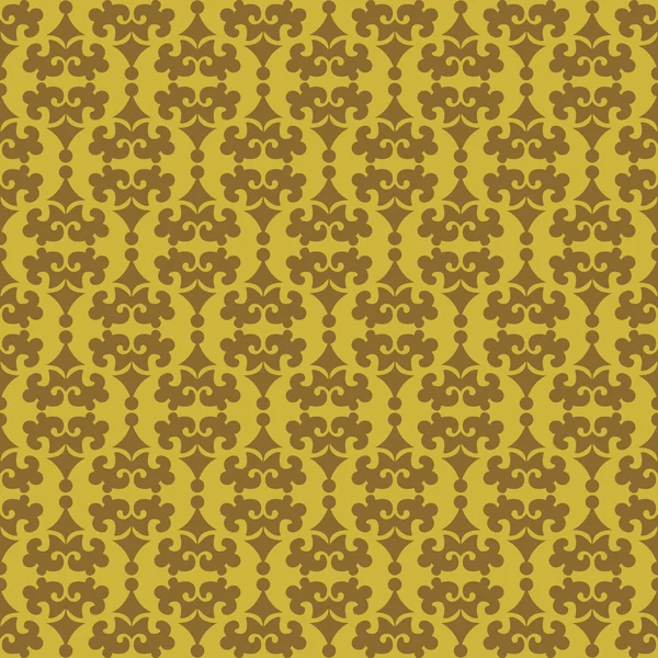 Wallpaper achtergrond naadloze patroon voor uw ontwerp. Kleur old gold. — Stockvector