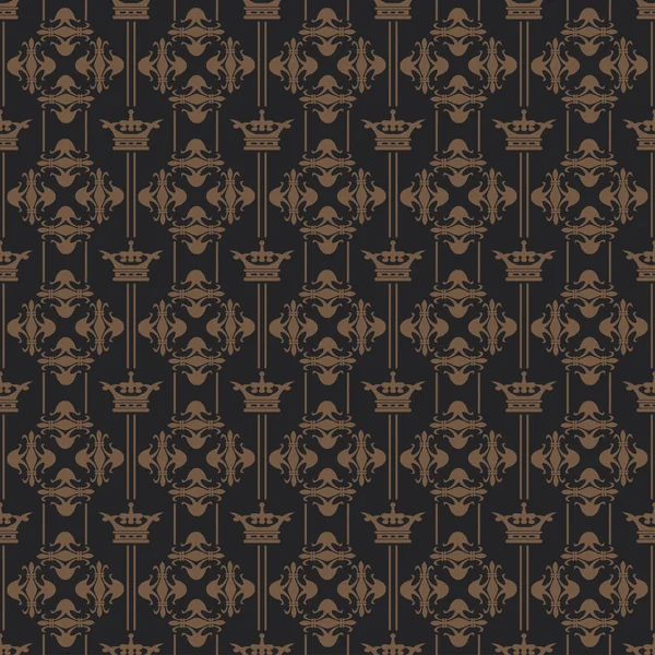 Tapete Hintergrund. nahtloses Muster. Retro-Textur. schwarze Farbe. Vektorbild — Stockvektor