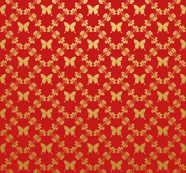 Red and gold leaf antique old wallpaper — Stock Photo © lightsource