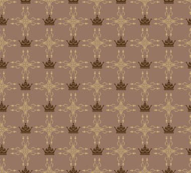 Seamless modeli. Royal duvar kağıdı. Retro