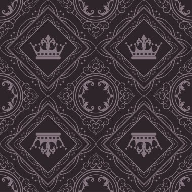 Seamless modeli. Royal duvar kağıdı. Retro