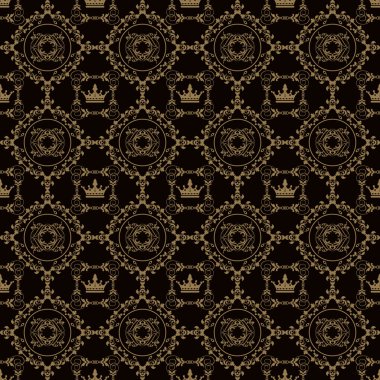 Seamless modeli. Royal duvar kağıdı. Arka plan. Karanlık