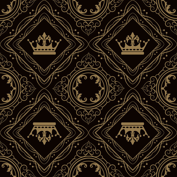 Seamless pattern. Royal Wallpaper. Background. Dark