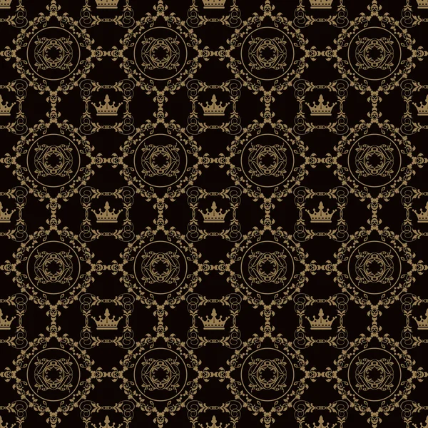 Sømløse mønster. Royal Wallpaper. Baggrund. Mørk - Stock-foto