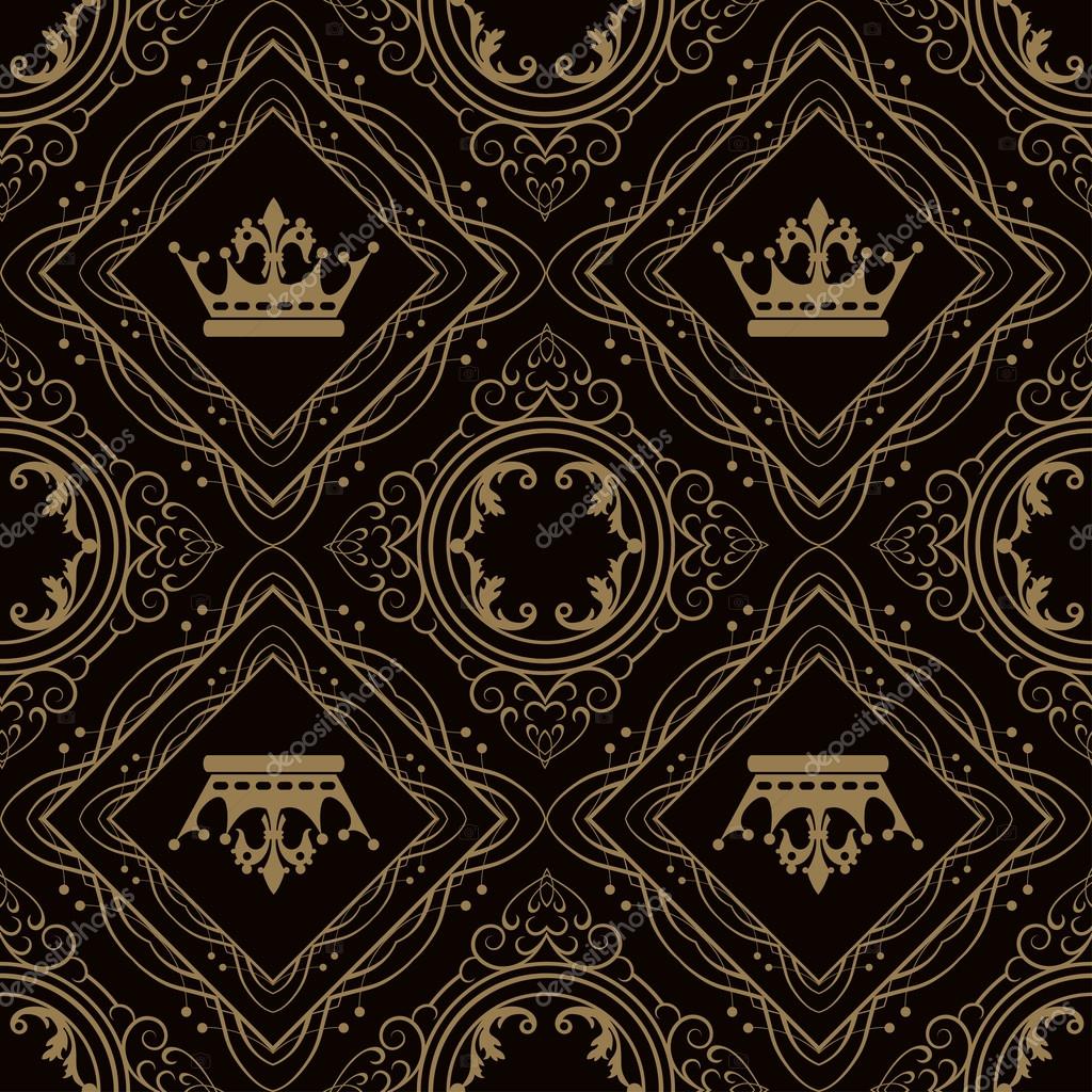 Seamless pattern. Royal Wallpaper. Background. Dark Stock Photo by ©kio777  70107451