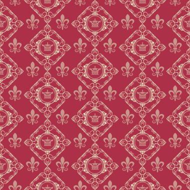 Royal duvar kağıdı. Seamless modeli. Vektör