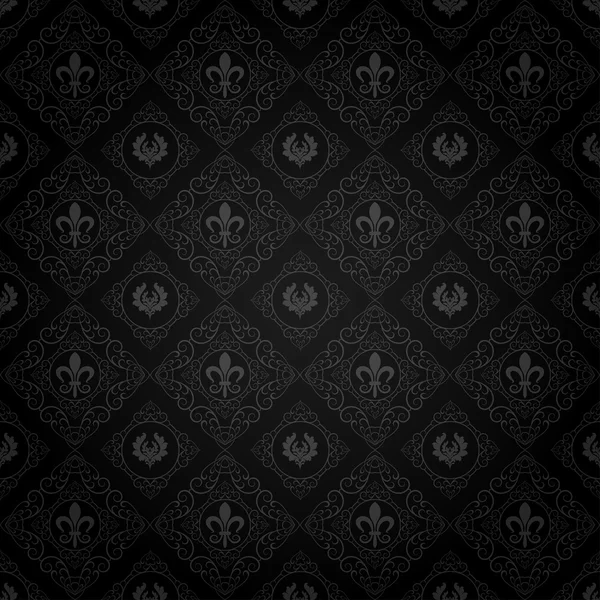 Royal Wallpaper Background for Your design. Black — Stock Vector