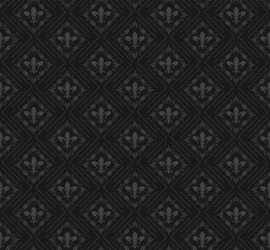 Seamless modeli. Royal duvar kağıdı. Siyah