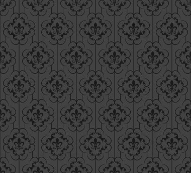 Seamless modeli. Royal duvar kağıdı. Siyah