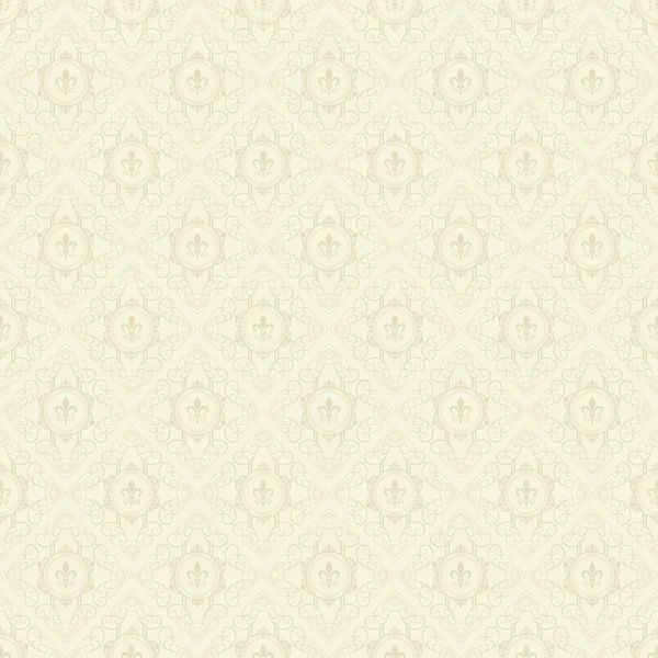 Naadloze patroon. Koninklijke Wallpaper. Beige — Stockvector