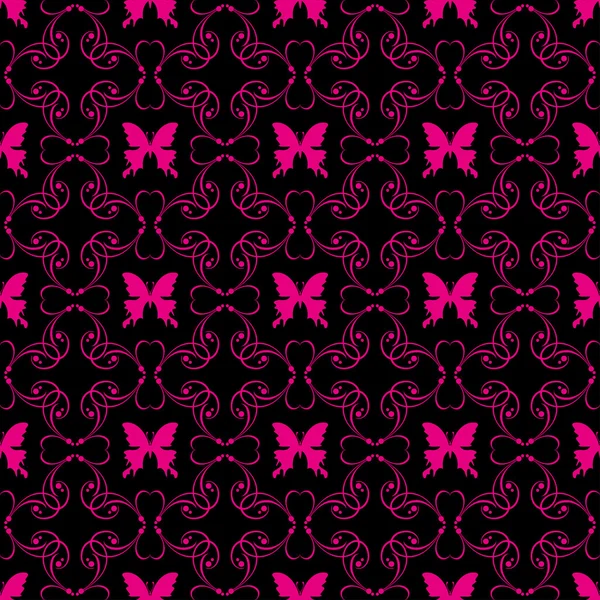 Schmetterling. Muster Stoff Hintergrund — Stockvektor