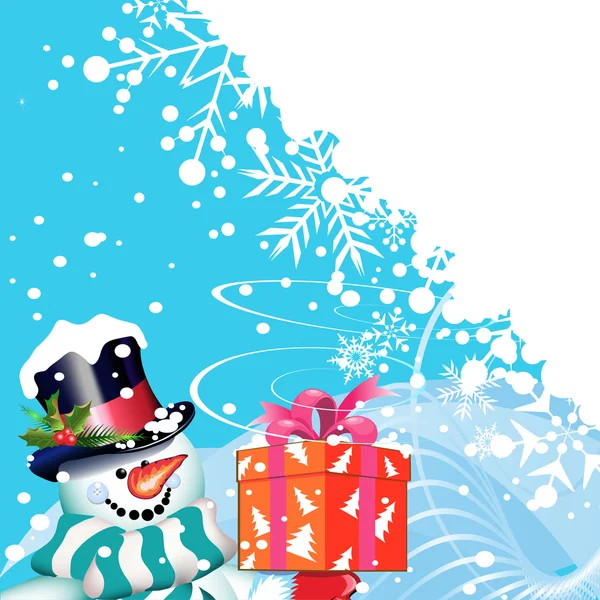 Kerstmis, Snowman — Stockvector