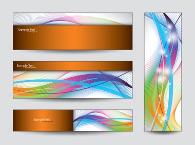 renkli afiş kümesi