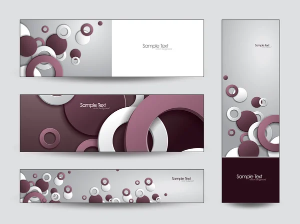 Banners met cirkels en ringen. — Stockvector