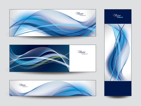 Conjunto de banners ondulados — Vetor de Stock