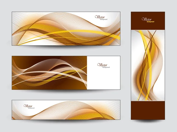 Conjunto de banners ondulados — Vector de stock