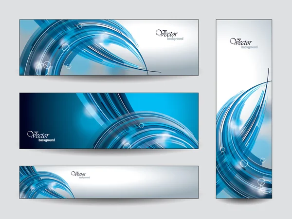 Set di banner con onde Illustrazione Stock