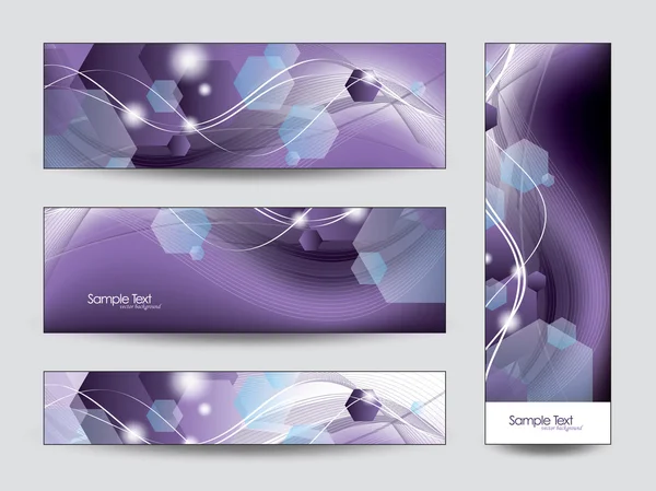 Banners Set con pentágonos Ilustración De Stock