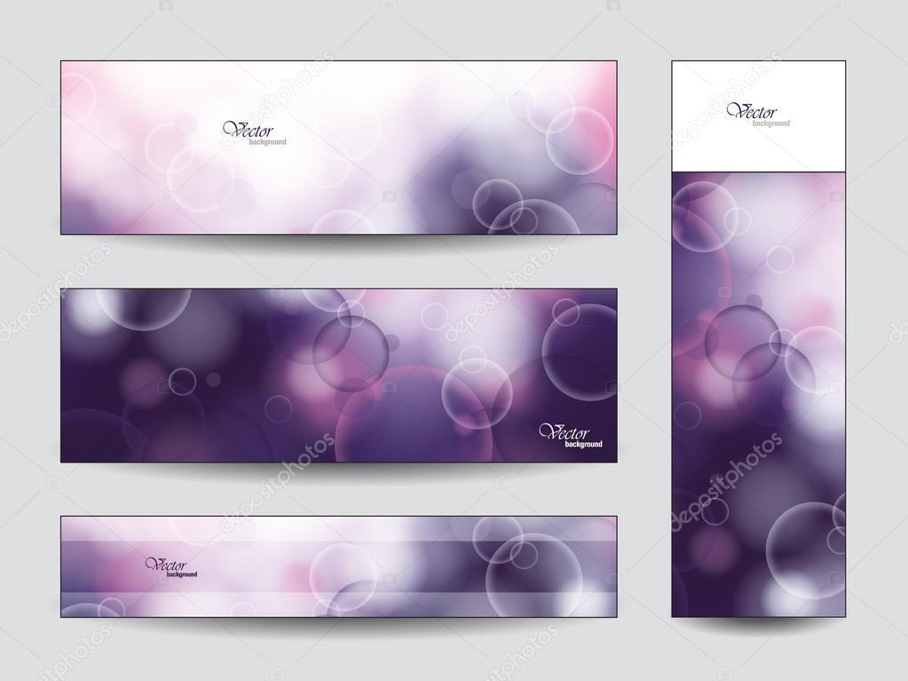 Banners Set with bubbles