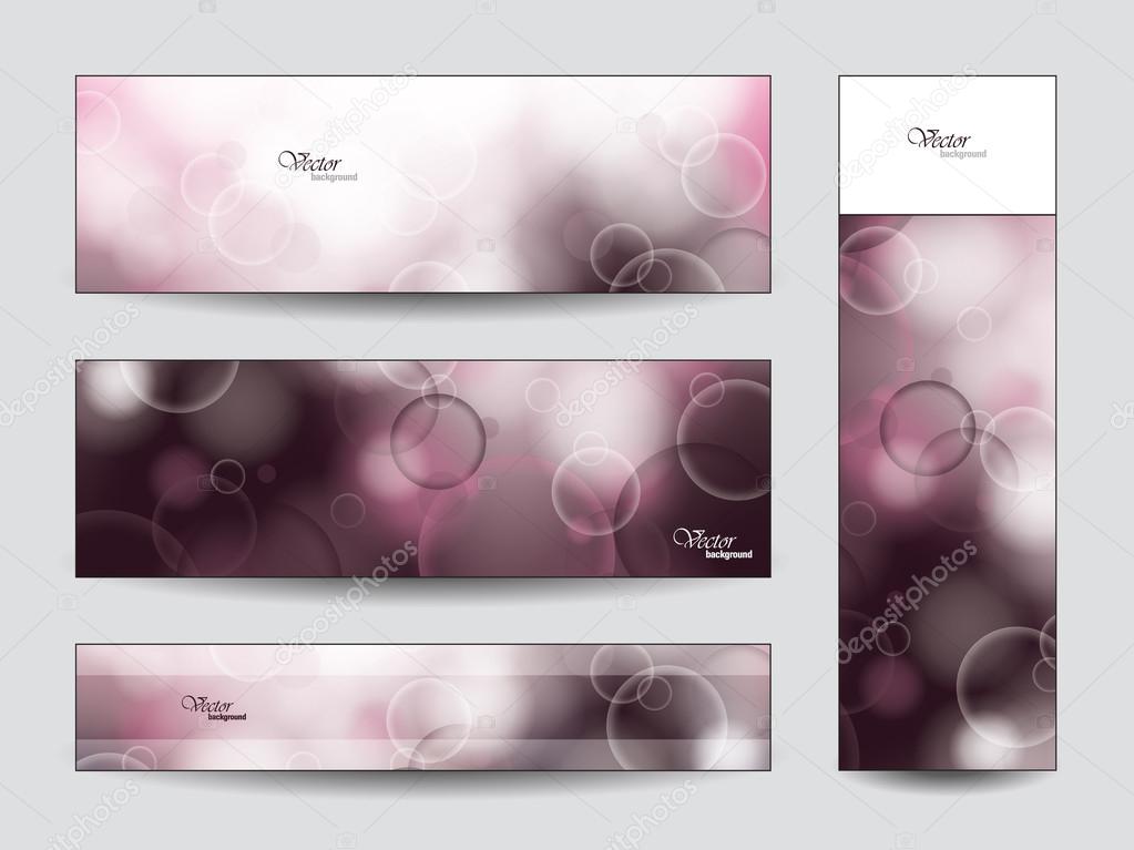 Banners Set with bubbles