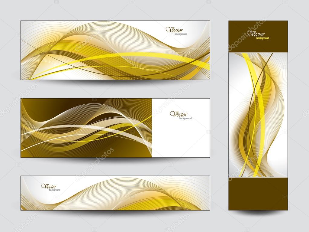 Set of  wavy banners