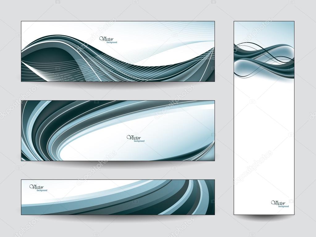 Set of wavy Banners