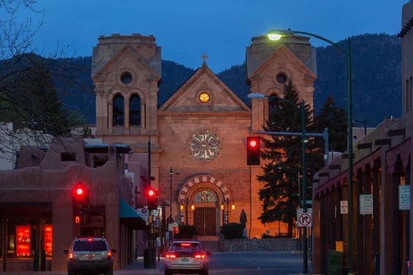 Kathedraal Basiliek Van Sint Franciscus Van Assisi Santa New Mexico Stockafbeelding