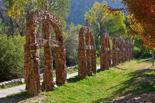 New Mexico Daki Santuario Chimayo Haçlar Telifsiz Stok Fotoğraflar