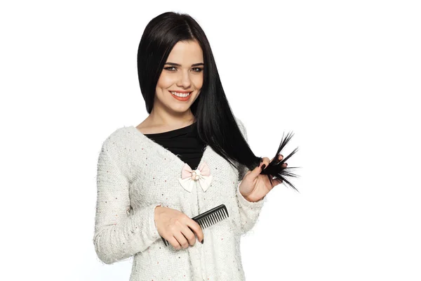 Gorgeous model feeling happy about healthy hair — Stock Photo, Image