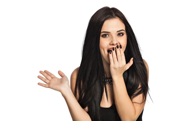 Portrait of a surprised young woman — Stock Photo, Image